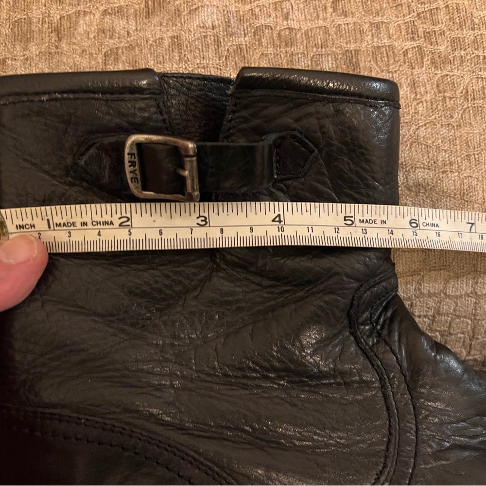 Frye Women's Pippa Black Leather Buckle ankle boots - Picture 5 of 13